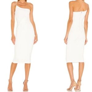 NWT Nookie Lust One Shoulder Midi Dress in White Bridal sz Large
